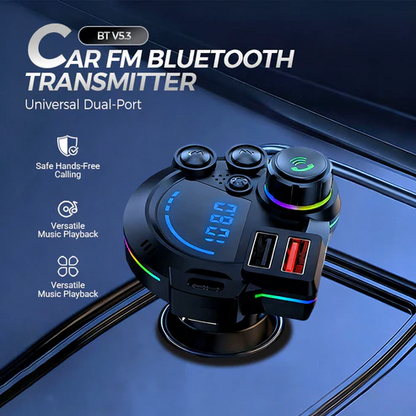 Universal Dual Port Car FM Bluetooth Transmitter – Wireless Music, Hands-Free Calling &  Dual USB Charger
