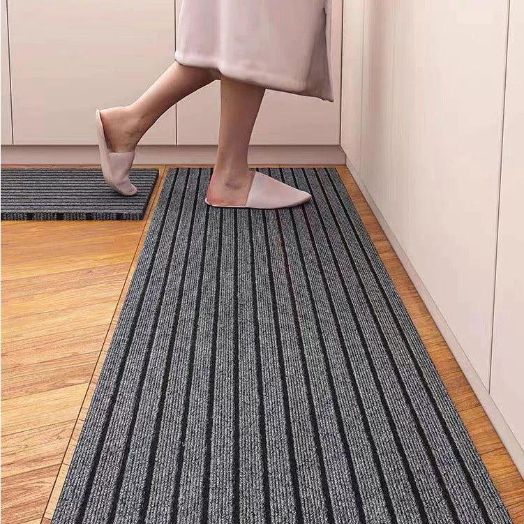 Modern Striped Door Mat — Non-Slip PVC Backing Carpet