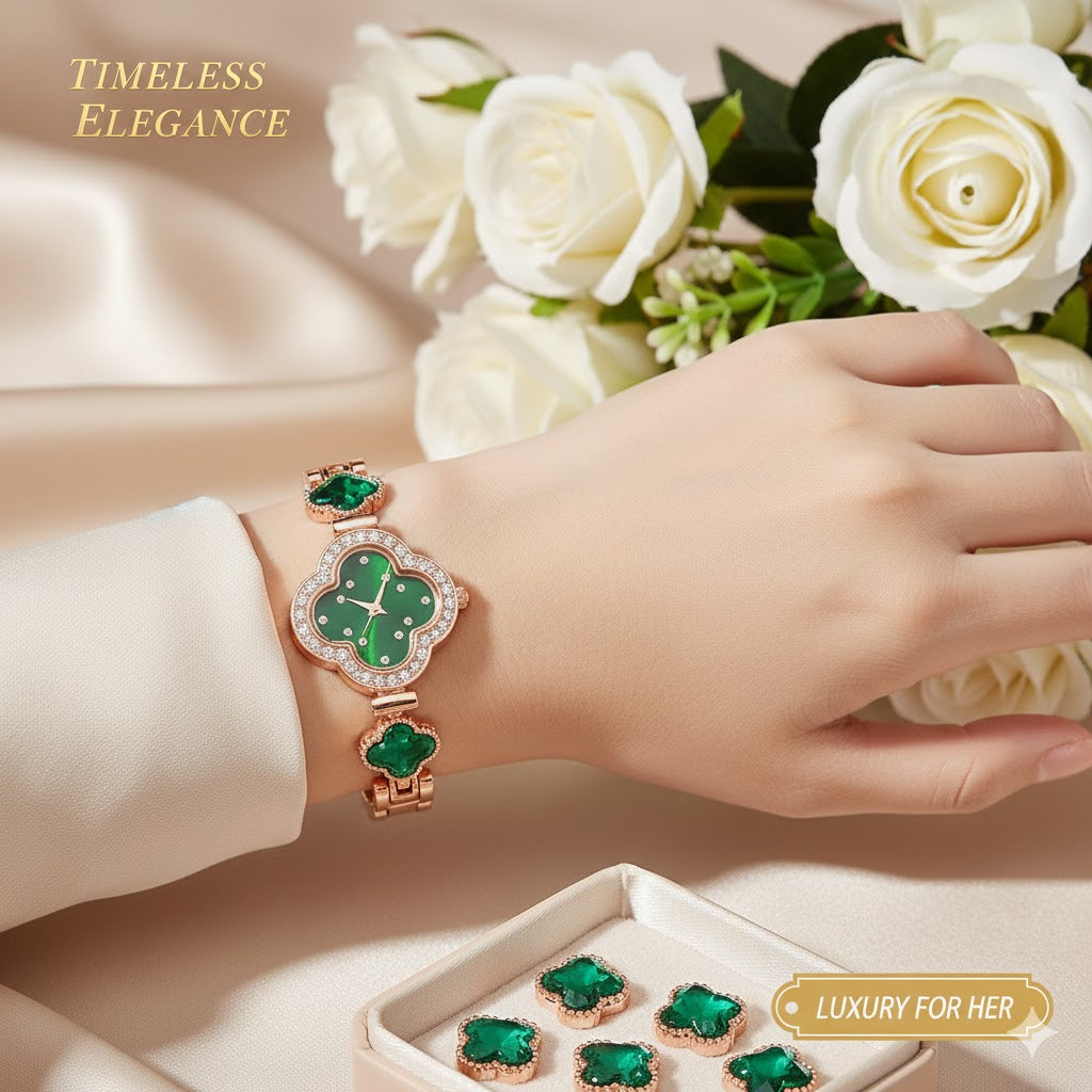 Luxury Quartz Watch with Diamond Bracelet