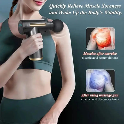 Cordless Muscle Massage Gun, Strong Vibration Relaxation For Body Neck Arm Foot Butt